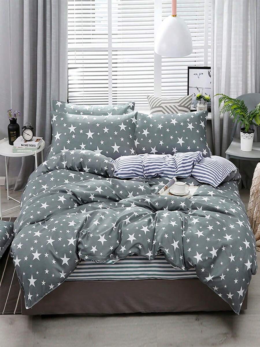 3pcs/Set Starry Sky Comforter Set (1 Duvet Cover + 2 Pillowcases, No Comforter/Pillows), Soft, Lightweight, Comfortable, All Season, Machine Washable, Bedding Decor, Holiday Gift - Multicolor - View 1