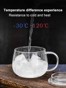 1 Set High Heat Resistant Glass Infuser Tea Cup (Cup + Infuser + Lid), Mushroom Shaped Highly Transparent Coffee/Breakfast Cup - Clear - View 4