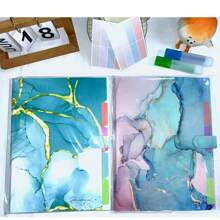 Stylish Funky File Organizer With 5 Pockets And 16 Labels, Natural Marble Expanding File Folder, Make Your Study, Life And Work Be Different - 8 Patterns Optional Back To School,Back To School,School Supplies