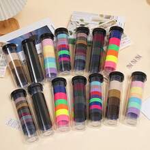 100pcs/Set Colorful Elastic Hair Ties, Non-Damaging Thumb Hair Rings, Suitable For Women And Girls Daily Use, Christmas Wholesale Hair Accessories, Christmas Gift, Christmas Decoration