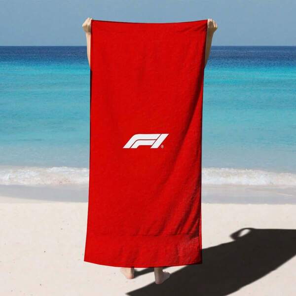 Formula Racing Beach Towel - Lightweight Quick-Dry Polyester Blend With Bold F1 Logo Design, Large Rectangular Towel For Swimming, Gym, Yoga, Travel & Beach - Durable Absorbent Towel For Camping & Outdoor Activities, Vibrant Accessory | Quickdry Fabric