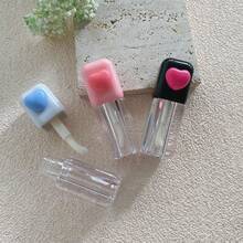 1個 4ml 化妝品塑料空唇彩管 粉白色方形液體口紅瓶 附心形圖案 - 彩色 - 查看 3