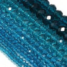 1pc Transparent Peacock Blue Faceted Crystal Abacus Beads, 3/4/6/8/10mm Bead Assortment, Fashion & Versatile For DIY Jewelry Making Accessories, Suitable For Bracelet, Necklace, Pendant, Decoration