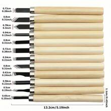 6-12pcs High Manganese Steel Engraving Knife With Wooden Handle Professional Handmade Wood Carving Chisel Tools Kit Carving Accessories