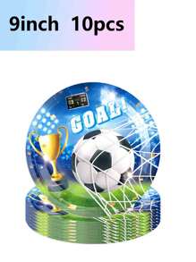 10pcs Football World Cup Match Theme Party Holiday Celebration Supplies, Disposable Paper Plates Paper Cups Paper Towels Tableware Sets Birthday Parties, World Cup Celebrations, Football Dreams, Camping Camping Travelling