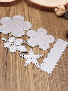 1pc Layred Flower Leaves Metal Die Cuts, Merry Christmas Wedding Flower Leaf Cutting Dies Cut Stencils For DIY Scrapbooking Album Decorative Embossing Paper Dies For Card Making