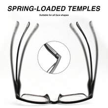 1pc Classic Multi-Focus Reading Glasses, 2-In-1 Progressive Function Lens, Ultra-Light Frame With Flexible Temples For Comfortable Wear, Fashionable Black & Purple Design - Black Purple - View 9