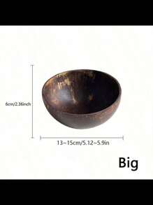 1pc Natural Coconut Bowl And Wooden Spoon Set, Healthy Vegetarian Salad Bowl, Milkshake Bowl, Naturally Beautiful And Heat-Resistant - Suitable For Rice, Soup, Noodles, Kitchen And Dining Utensils, Tableware Accessories, Handmade Coconut Shell Bowl With Wooden Spoon Set, Cork Material, Very Suitable For Salad, Fruits And Grains, Coconut Bowl