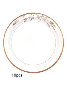 10 pezzi/20 pezzi/50 pezzi Set di stoviglie di carta monouso dorate, piatti da 9' per il pranzo, piatti da 7' per il dessert, stoviglie di carta usa e getta di design moderno e minimalista per addio al nubilato, matrimonio, compleanno, festa, banchetto, anniversario, picnic, Natale, Capodanno, elegante decorazione tavola