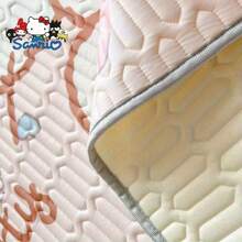 Sanrio 1set Sanrio Hello Kitty Cartoon Print Cooling Mat - Soft, Breathable Latex, Foldable & Portable Summer Bedding For Bedroom, Guest Room, Apartment, Hostel - Machine Washable Polyester Mat With Cute Kitty Design, Breathable Mat | Cartoon Print Mat