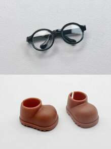 1 Set For Labubu Clothes Suitable For The First And Second Generation Of Labubu Clothes, A Cute Denim Braces Suit, Labubu Shoes, And Labubu Glasses