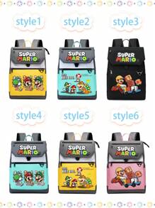 Super Mario Mario Game Theme Schoolbag Casual College Men And Women Anime Storage Shoulder Bag
