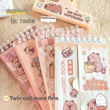 4pcs Capybara Word Notebook, Student Daily English Vocabulary Record Book, Thickened Portable Pocket Notebook, Account Book, Diary, Back To School Supplies