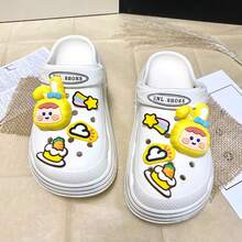 8PCS Shoe Accessories, Bunny Girl 3D Shoe Flower Buckle, Removable DIY Shoe Decorations Gift Creative Street Style PVC Soft Rubber Material, DIY Shoe Buckle, Shoe Flower Shoe Clip High-End Elegant New Shoe Buckle, Hole Shoes Accessories Slippers Children And Adults Universal Detachable DIY Cute Accessories, Can Be Matched With Any Style