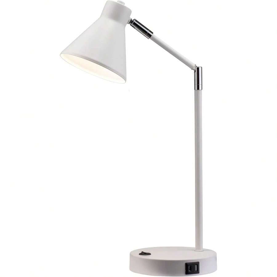 Local Delivery-O'Bright Astrum - LED Desk Lamp With Dual USB Charging Ports, 100% Metal, 270 Degree Swivel Arms, Soft White Light (3000K), Bedside & Home Office Table Lamp, ETL Listed, Black - 白色 - 查看 1