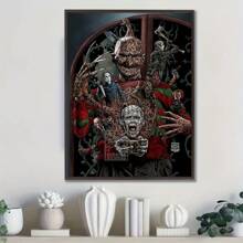 WB 1/10PCS Film Krueger Freddy Horror Poster Fancy Poster Wall Sticker For Living Room Bar Vintage Decorative Painting Wall Pictures For Living Room Decoration Classic Cartoon Bedroom Decoration - Frameless