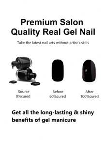 20 pièces/set Autocollants de vernis à ongles en gel semi-durci avec design French Tip, gel UV longue durée et facile à poser/retirer