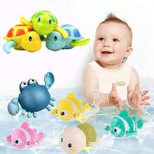 1件/套儿童洗澡戏水游泳玩具，圣诞节和万圣节礼物（螃蟹眼随机），可爱有趣的动物洗澡玩具，例如鸭子、螃蟹、乌龟、鲸鱼、海豚、企鹅、小丑鱼，适合幼儿的迷你玩具，旅行游戏，夏季泳池玩具，适合男孩和女孩，儿童礼物，生日礼物，缓解压力，感官玩具，室内外沙滩水上游戏，婴儿必备