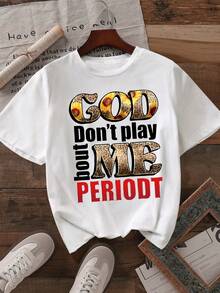 女士休闲短袖圆领 T 恤 - 白色 - 查看 1