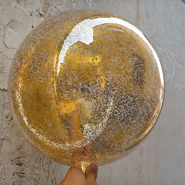 Set de 2 globos confeti con brillo dorado, perfectos para bodas, cumpleaños, aniversarios, fiestas de moda, despedidas de soltero/a, galas, festivales de cosecha, Acción de Gracias, eventos de regreso a clases, decoración del hogar