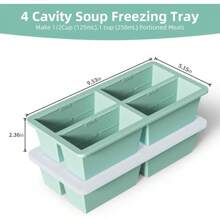 Local Delivery-Silicone Freezer Tray For Sauce Cube:  Super Prep Freezing Tray For Souped Storage - Freeze 125mL 250mL Broth Soup Portion