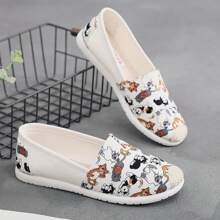 Canvas Flat Bottomed Fisherman Shoes Mesh Fabric Breathable Comfortable Fashionable Printed Upper Casual Board Shoes