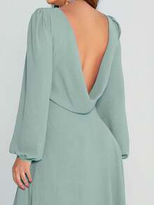 Juliana NM Nana Marie Elegant Long Dress Backless Long Sleeve Formal Bridesmaid Dress - 查看 3