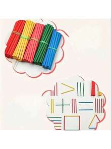 Colourful Maths Teaching Tools - 100 Counting Sticks In 5 Colours - Office Supplies, Education And Learning - Perfect For Exercising Your Brain! School Supplies, Back To School