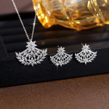 Set de 2 piezas de elegantes y de alta calidad joyas de nicho, incluyendo aretes y collar, adecuado para fiestas, citas y como regalo para ella