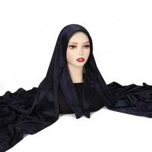 1 Stück Frauen Abaya Accessoires einfarbiger praktischer Schleife-Fixierung rutschfester Chiffon Hidschāb Kopftuch