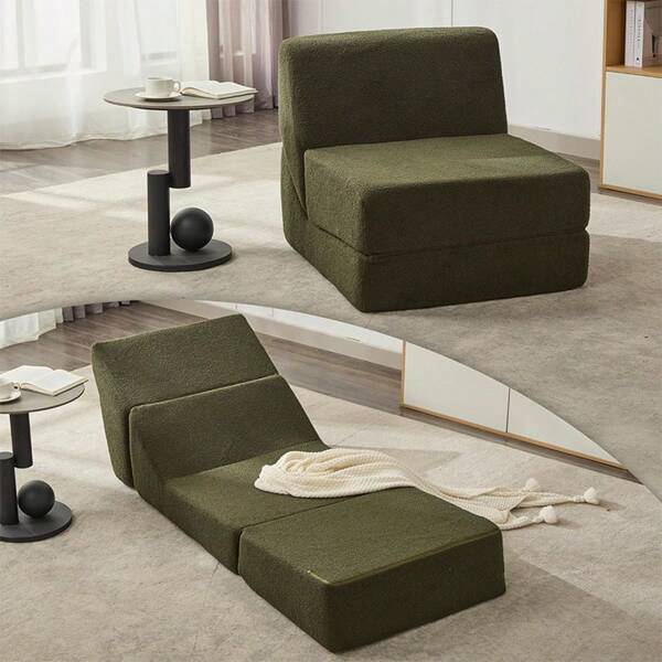 Sofá cama convertible y plegable, se puede transformar de sofá a cama, diseño modular para una siesta cómoda, apto para la sala de estar, oficina, dormitorio, color gris, talla grande grueso y talla grande cómodo