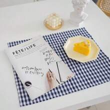 1pc/6pcs Korean Plaid Placemats, Versatile & Minimalist, Suitable For Photo Background, Tableware Decoration