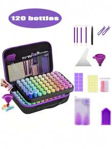 240/120/60/30 Slot Diamond Painting Storage Set, Diamond Painting Storage Container Tool Kit Box, Portable EVA Handicrafts, Jewelry And Bead Handbag, Including A Variety Of Accessories And Tools, Adult Art Is An Ideal Gift For Handicraft Enthusiasts