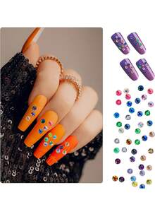 8900pcs/Box Nail Art Rhinestones, 15 Colors 3mm Flat Round Resin Rhinestones, Shiny DIY Nail Decoration Accessories Nails - Multicolor - View 5