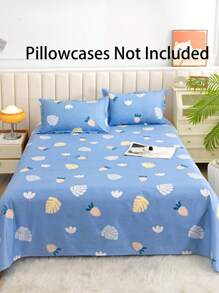 1pc Soft Skin-Friendly Printed Bedsheet, Modern Rectangular Fashionable Minimalist Design For Children/Double Bed, Available In Multiple Sizes, Suitable For Bedroom, All Seasons