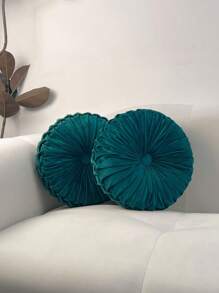 2pcs Velvet Round Swan Decorative Throw Pillow Covers, Suitable For Sofa, Small DIY Cushion, Bedroom, Sofa Decoration Pumpkin 3D Round Velvet Cushion