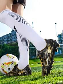 Kids Soccer Shoes For Boys And Girls, Student Turf TF AG Artificial Grass & Natural Grass Football Training Sneakers - Black - View 7