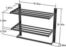 Toalleros De Hotel Para Baño Montado En La Pared, Estante De Toallas Para Baño De 3 Niveles, Barra De Toalla Negra Mate De 16 Pulgadas Con Estante - Multicolor - View 5