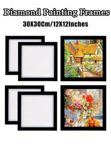 6 件钻石画框，适用于 11.81x11.81 英寸/30x30 厘米方形钻石艺术油画画布的画框，磁性钻石艺术画框自粘式，钻石艺术画框适用于墙壁窗户门内尺寸 - 彩色 - 查看 8