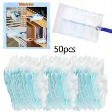 50Pcs Duster Refills Compatible  Multi Surface Heavy Duty Feather Duster Kit With 1 Handle For Furniture Blinds Ceiling Fans Car - 50 cái - Xem 1