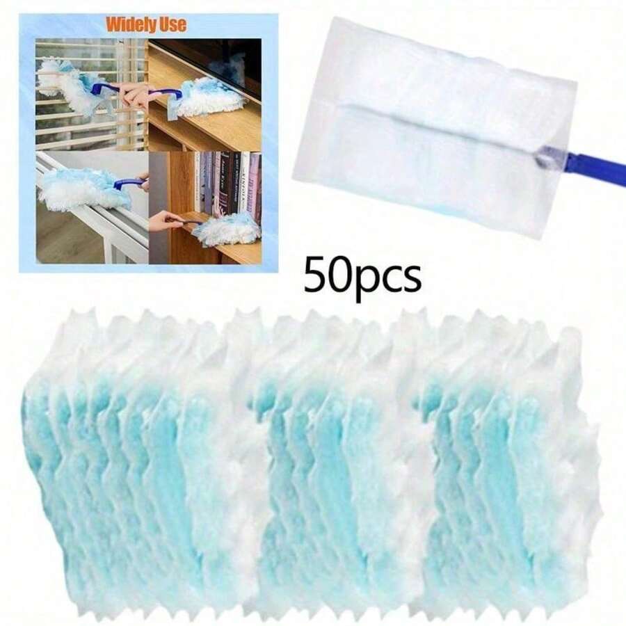 50Pcs Duster Refills Compatible  Multi Surface Heavy Duty Feather Duster Kit With 1 Handle For Furniture Blinds Ceiling Fans Car - 50 cái - Xem 1