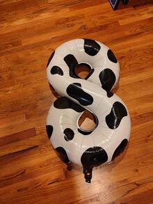 40-Inch Cow Print Balloons, Cow Theme Number Balloons For Birthday Party, Farm And Barn Decorations - Cow Numbers - View 6