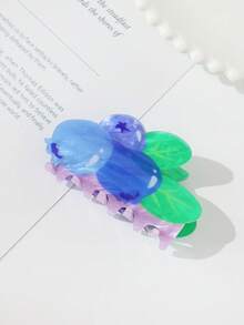 1pc Women's Creative Cartoon Acrylic Faux Fruit & Vegetable Print Ponytail Claw Hair Clip Fashion Hair Accessories Beauty Claw Clips Cute Hair Claw Fall Winter For Vacation Outfits Woman - Multicolor - View 6