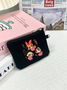 THE POWERPUFF GIRLS Multicolor Mini Coin Purse Card Holder Key Pouch Zipper Coin Wallet Cute Cartoon Policewoman Lipstick Storage Bag For Women Wallet Mini Wallet Purse Wallet Travel Wallet Back To School Supplies Stationery Pencil Pouch