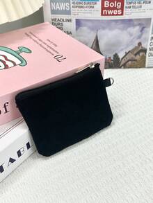 Canvas portemonnee met kaarthouder, minimalistische stoffen portemonnee met harde munt, kleine tas, draagbare portemonnee voor dames, portemonnee, miniportemonnee, portemonnee, reisportemonnee, portemonnee, schoolspullen, schrijfwaren, pennenetui - Veel kleurig - Bekijken 4