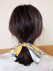 1 件女士蝴蝶结发圈，简约优雅丝绸质感发饰，时尚发带，蝴蝶结配饰，发带，发饰，马尾辫夹，发圈，发胶 - 彩色 - 查看 2