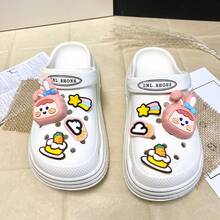 8PCS Shoe Accessories, Bunny Girl 3D Shoe Flower Buckle, Removable DIY Shoe Decorations Gift Creative Street Style PVC Soft Rubber Material, DIY Shoe Buckle, Shoe Flower Shoe Clip High-End Elegant New Shoe Buckle, Hole Shoes Accessories Slippers Children And Adults Universal Detachable DIY Cute Accessories, Can Be Matched With Any Style