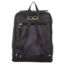 Stylish Rustic Women's Black Leather Backpack For Travel And Daily Use - Versatile Handbag With Comfortable Straps
