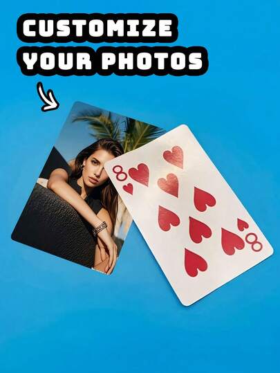 Customizable Photo Playing Cards For Couples - 54 Matte Finish Deck With Heart Design, Personalize With Your Photo For A Unique Touch - Ideal Anniversary Gift,Perfect For Valentine's Day, Anniversaries, Birthdays - Ideal Gift For Loved Ones,Personalized Love Cards For Valentine's Day, Birthday, Longing And Memorial Occasions - Ideal Gift For Partner Or Friend, Christmas Gift, Customized Love Confession Card With Photo Of Lover