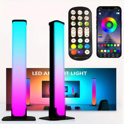 2パック スマートLEDライトストリップ、RGBミュージックシンク、ワイヤレスIR &アプリ制御、USB給電、防水でない、デスクランプ、ダイナミックライティング、ゲーミング、寝室、ホームデコ、パーティー &ウェディング装飾、オフィス用品、理想的な誕生日プレゼント